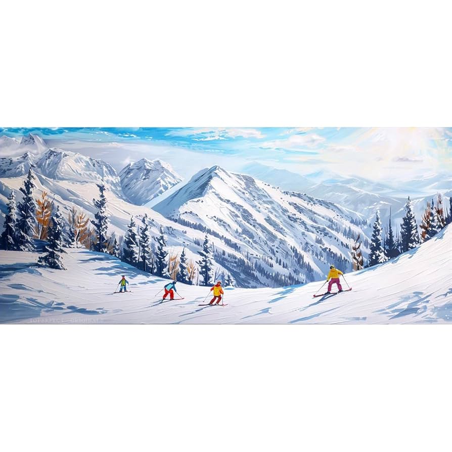 Amazon.com: 22 Ski Team Painting in Acrylic, Inspiring