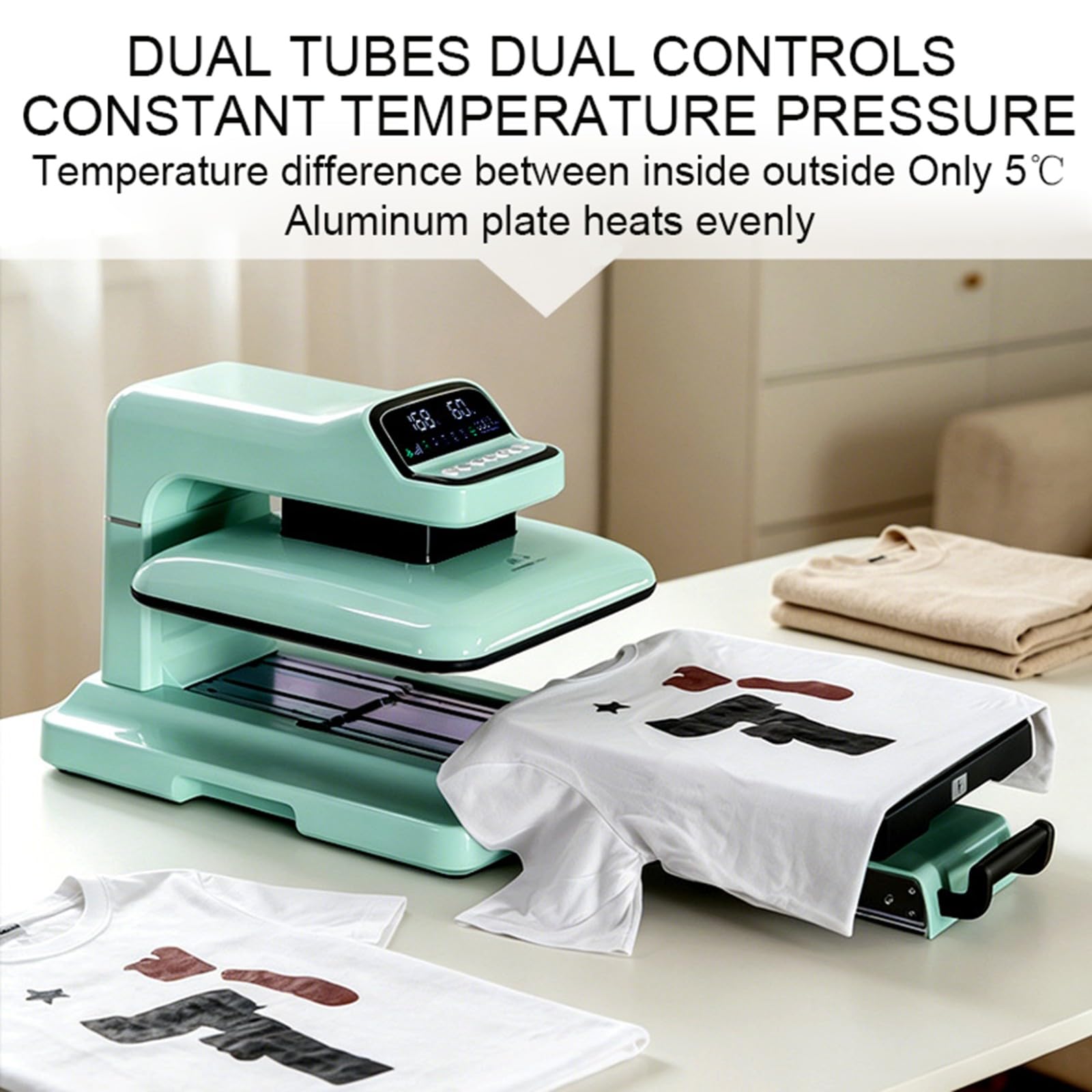 Prensa Térmica Automática Transferencia para Personalizar Camisetas Sudaderas Mantas Toallas Otros Textiles Máquina Sublimación Prensa Térmica Impresora DTF Sublimación Presión Ajustable A,38 * 38cm