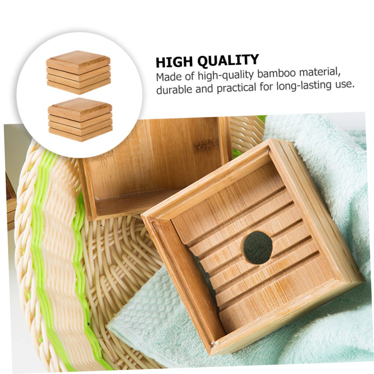 WOONEKY 4piezas Jabonera De para Drenaje Soporte De Jabón Natural para Baño y Cocina Diseño y Estético Mantiene Jabón y Seco