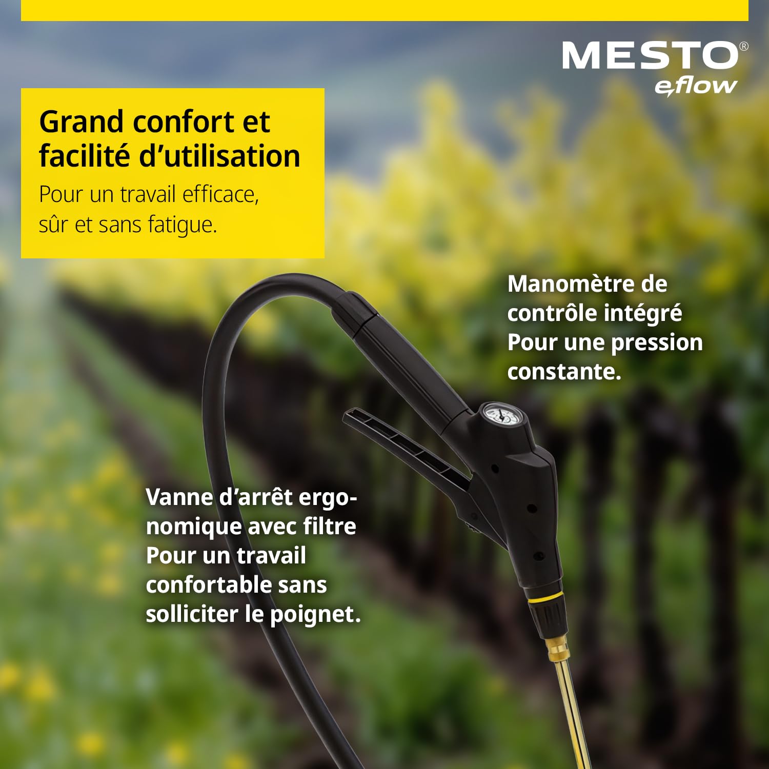 MESTO e.RS185 Pulvérisateur à Batterie à Dos 18 L | Pulverisateur Electrique Puissant 4,8 Bar | Pulverisateur de Jardin a Dos électrique pour désherbage et Plantes - Compatible Bosch AMPShare 18 V