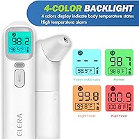 Vista 6 de ELERA - Termómetro para adultos y niños, sin contacto, infrarrojo, para frente y oído, termómetro digital con lectura instantánea y precisa