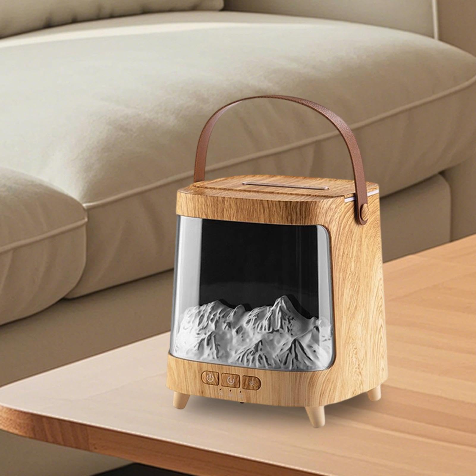 Umidificatore con Fiamma 7 Colori Diffusore per con Umidificatore | con Timer Macchina Aromaterapia Silenziosa 200ml per Casa Ufficio Scrivania Camera da