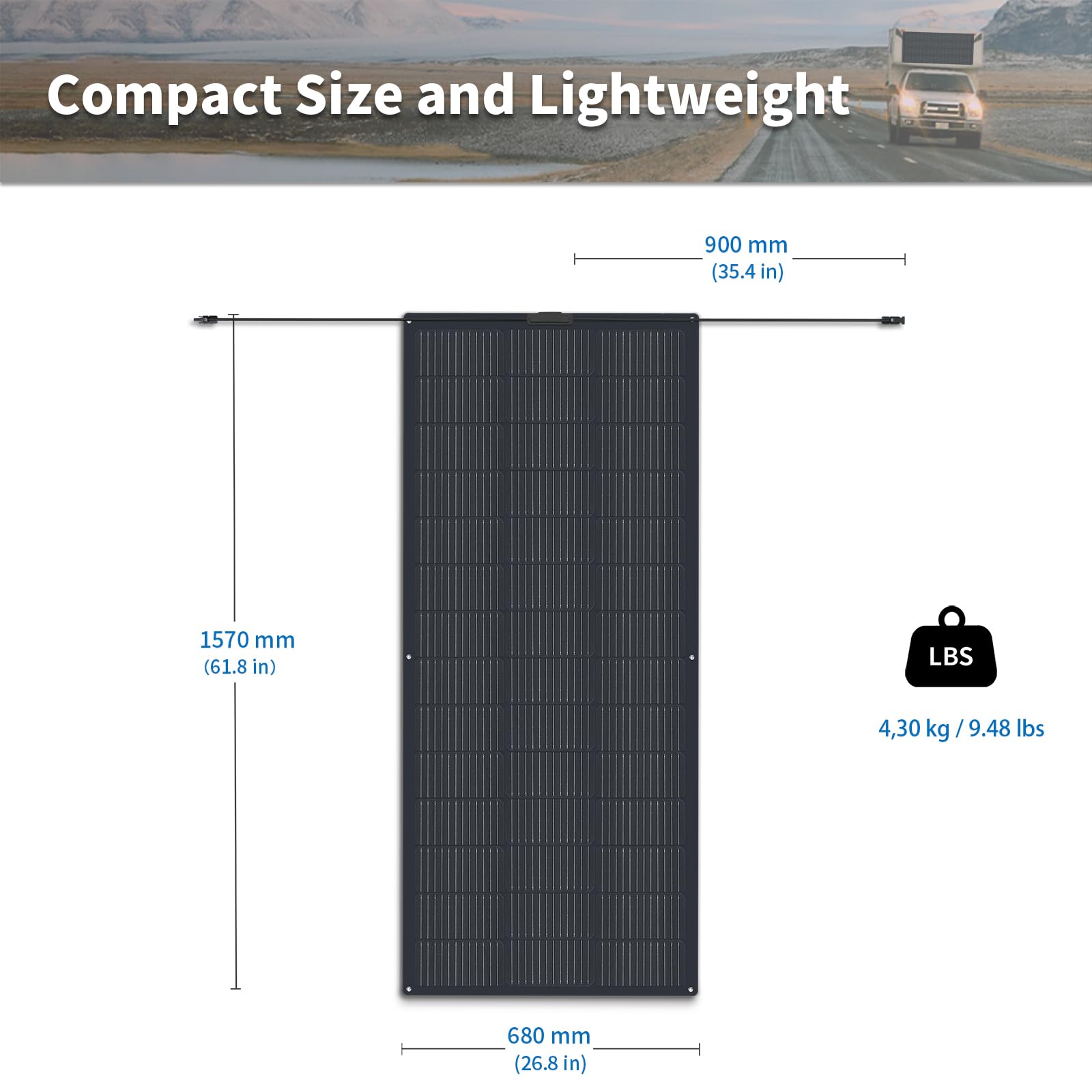 FIREFLY ENERGY Flexible Solar Panel 200W Monocrystalline Photovoltaic Panel Solar Modules, Insulated for Motorhomes, Caravans, Boats, Roofs, Camping, Uneven Surfaces