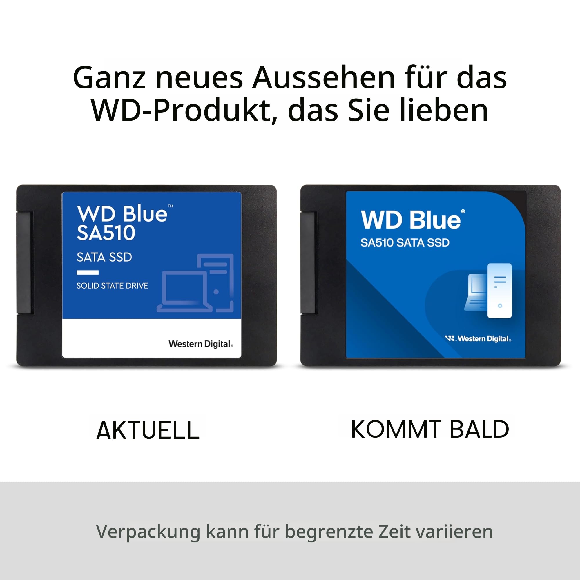 WD Blue SA510 SATA SSD 1 TB 2,5 Zoll (Lesen bis 560 MB/s, Schreiben bis 520 MB/s, Upgrade für PC/Laptop, dreimonatiges Probeabo von Dropbox Professional, Western Digital SSD Dashboard)