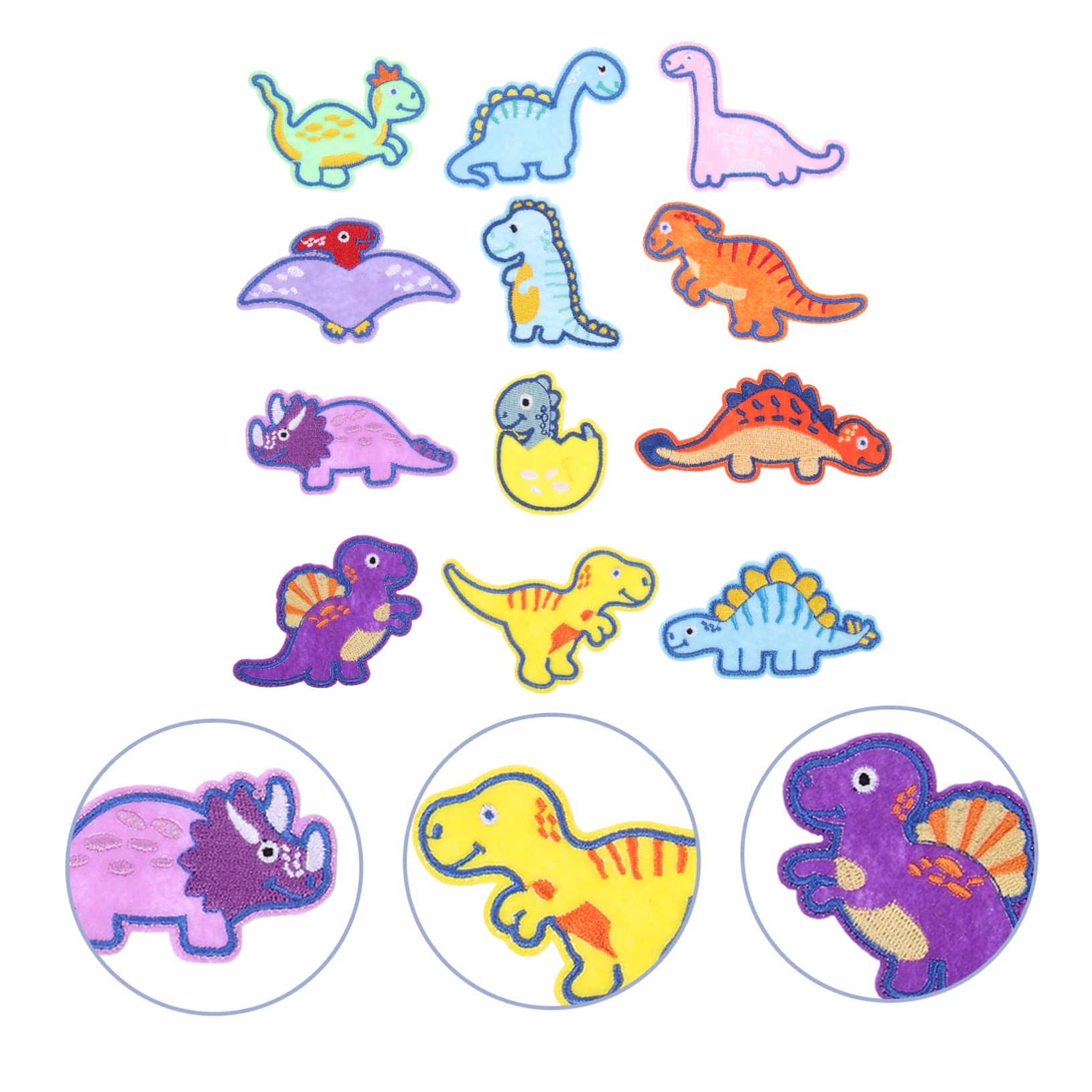 HOMSFOU 3 Pezzi Toppe Termoadesive Dinosauro per Riparazione Abbigliamento da Patches per Decorazione e Vestiti Facili da Applicare su Jeans Shirt e Giubbotti