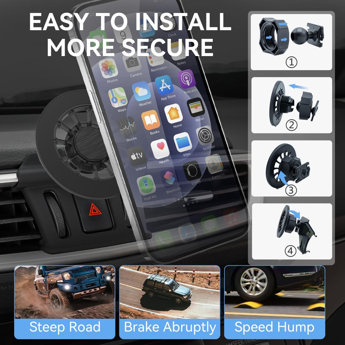 BEHAVE Magnetic Phone Holder for Nissan Rogue 2014-2020,Phone Mount for Rogue Cell Phone Cradles,Compatible with Magsafe Phone Mount Car Vent Stand Fit for iPhone and All Phones