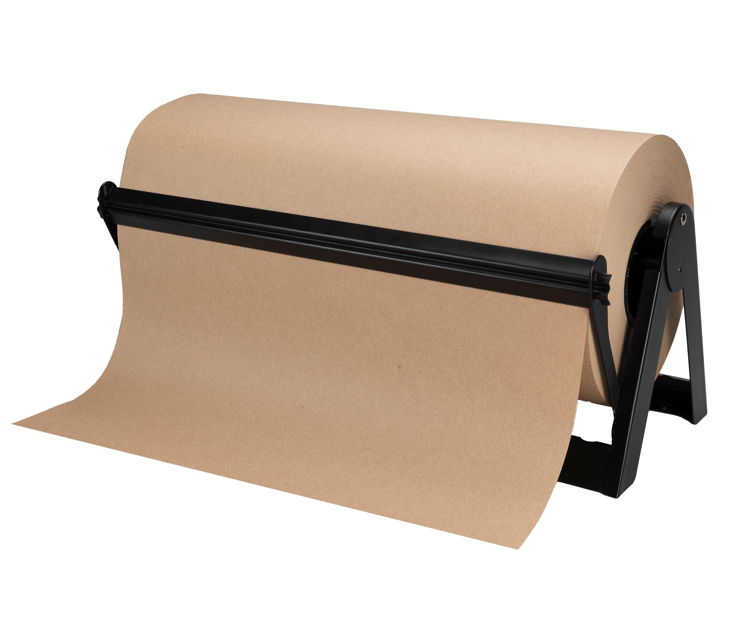 IDL Packaging 18" Kraft Paper Roll Dispenser & Cutter for Rolls up to 18" Wide and 9" in Diameter – Tabletop Reinforced Steel Paper Holder with a