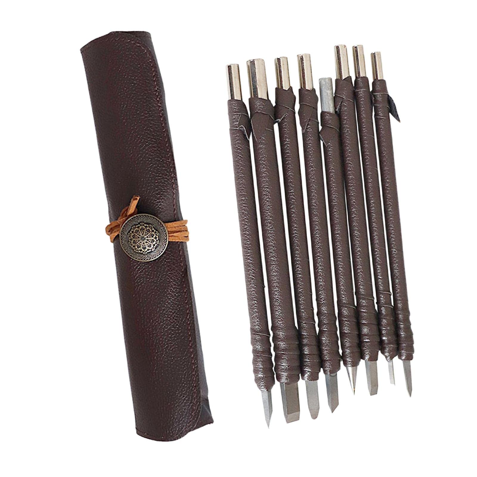 barenx 8pcs Tungsten Steel Carving Cutter Geometric Detail Knife Whittling Cutter Handmade Carving Tools