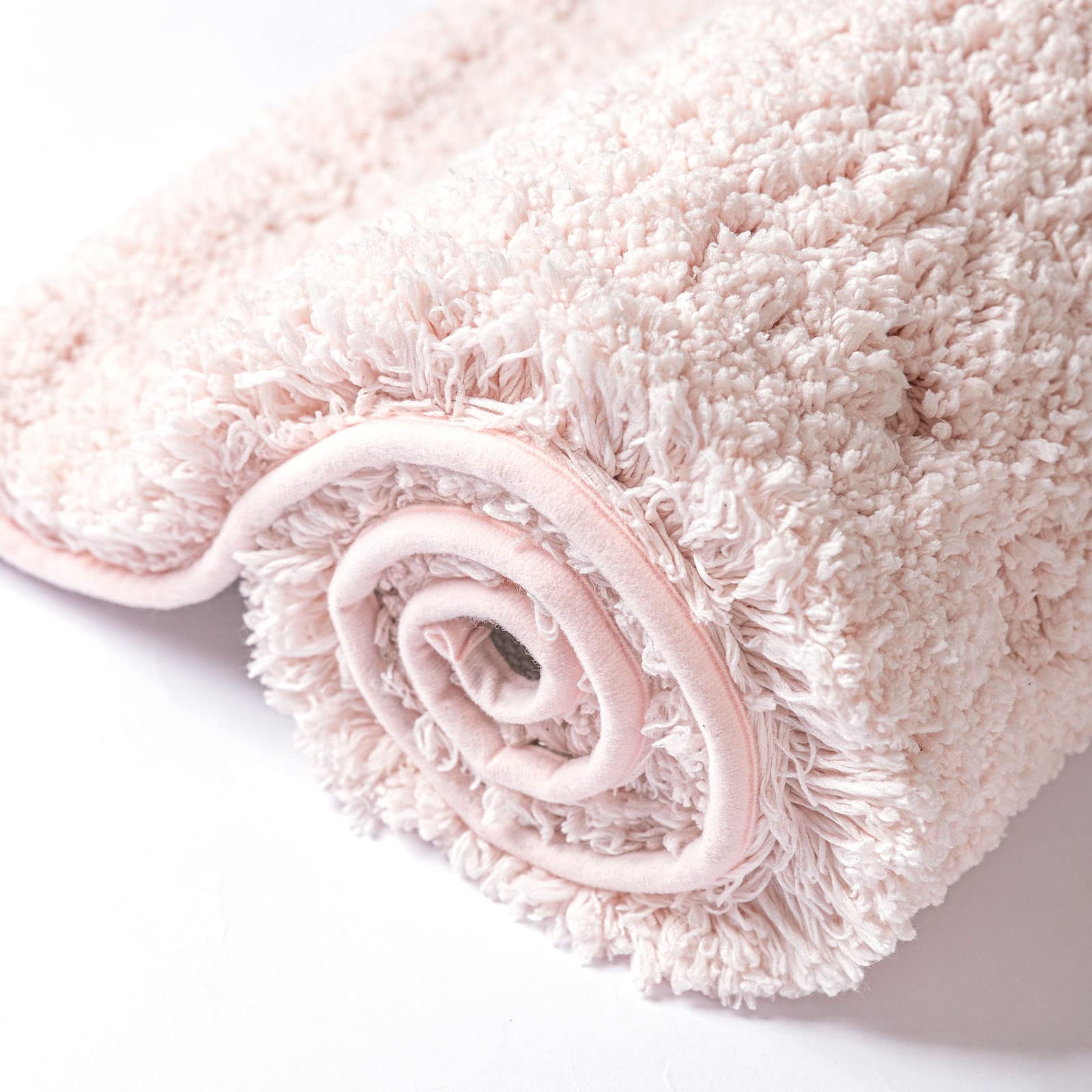 Microfiber Bathroom Rug Super Absorbent, Washable Bath Mat Non Slip for Floor, Thick Plush Shaggy Bath Rug with Rubber Bottom for Bathtub Shower Room Sink, Extra Soft 23.6" * 47.2" (Pink)
