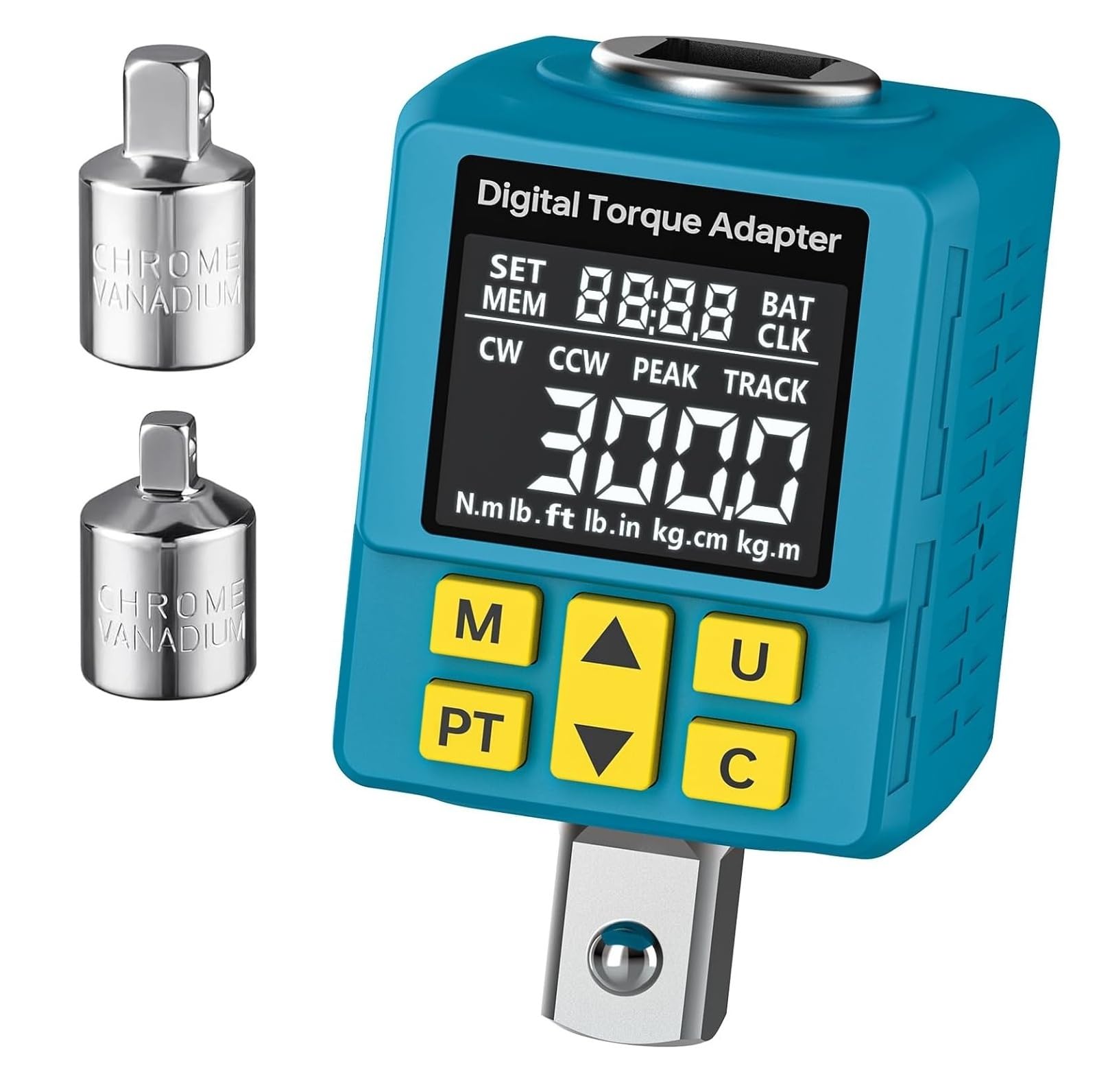 Jckjwl One Color Digital Torque Adapter, Torque Wrench Converter With ±1% Accuracy, 40-300Ft-Lb, 1/2" For Auto Repairs Multiple Unit Switching
