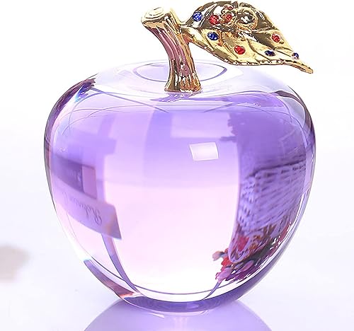 AETVRNI Decoración artesanal con peso de papel de manzana de cristal, adorno de estatua hecho a mano, decoración del hogar, manualidades de cristal AETVRNI Decoración artesanal con peso de papel de manzana de cristal, adorno de estatua hecho a mano, decoración del hogar, manualidades de cristal