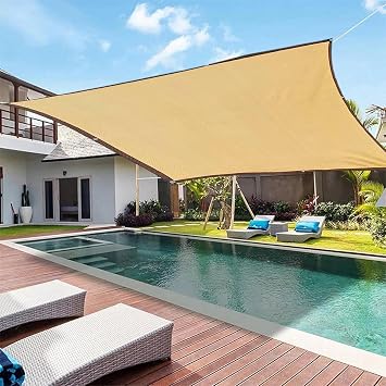 Sun Shade Cloth Rectangle Waterproof 90% UV Block 15'X15' 20'X25' 30'X35'(LXW) Garden Sunscreen Awning Canopy Breathable Shade Netting Balcony Privacy Screen for Garden Protection(Size:20x35ft)