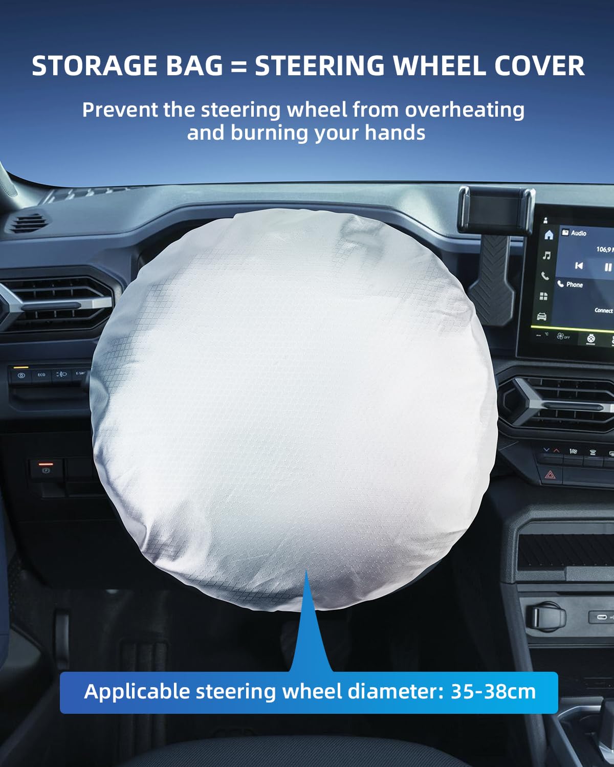 [Actualizado] Parasol para Parabrisas Dacia Duster 2024-2026, Parasol Plegable Bloquea Rayos UV & Calor, Protector Visor Solar Accesorio Verano