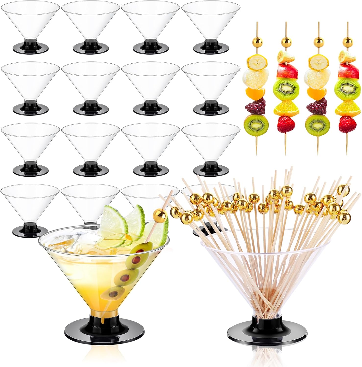 60Pcs Plastic Martini Glasses Disposable...