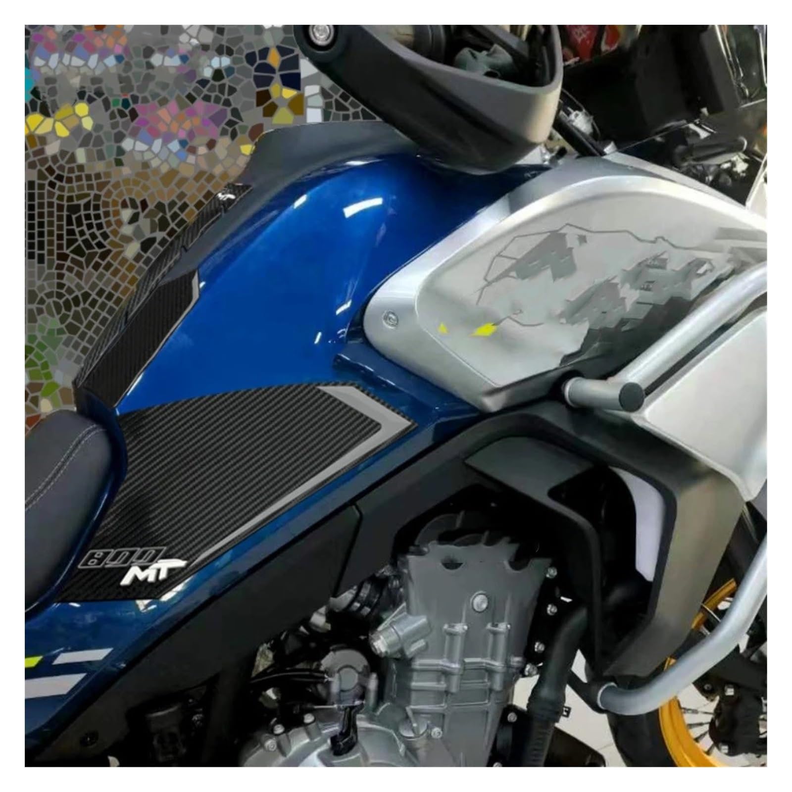 Protège Réservoir Pour CFMOTO 800MT 800 MT 800 Mt Moto Réservoir Pad Protecteur Autocollant Decal Gaz Genou Grip Traction Pad Côté Accessoires (Color : B