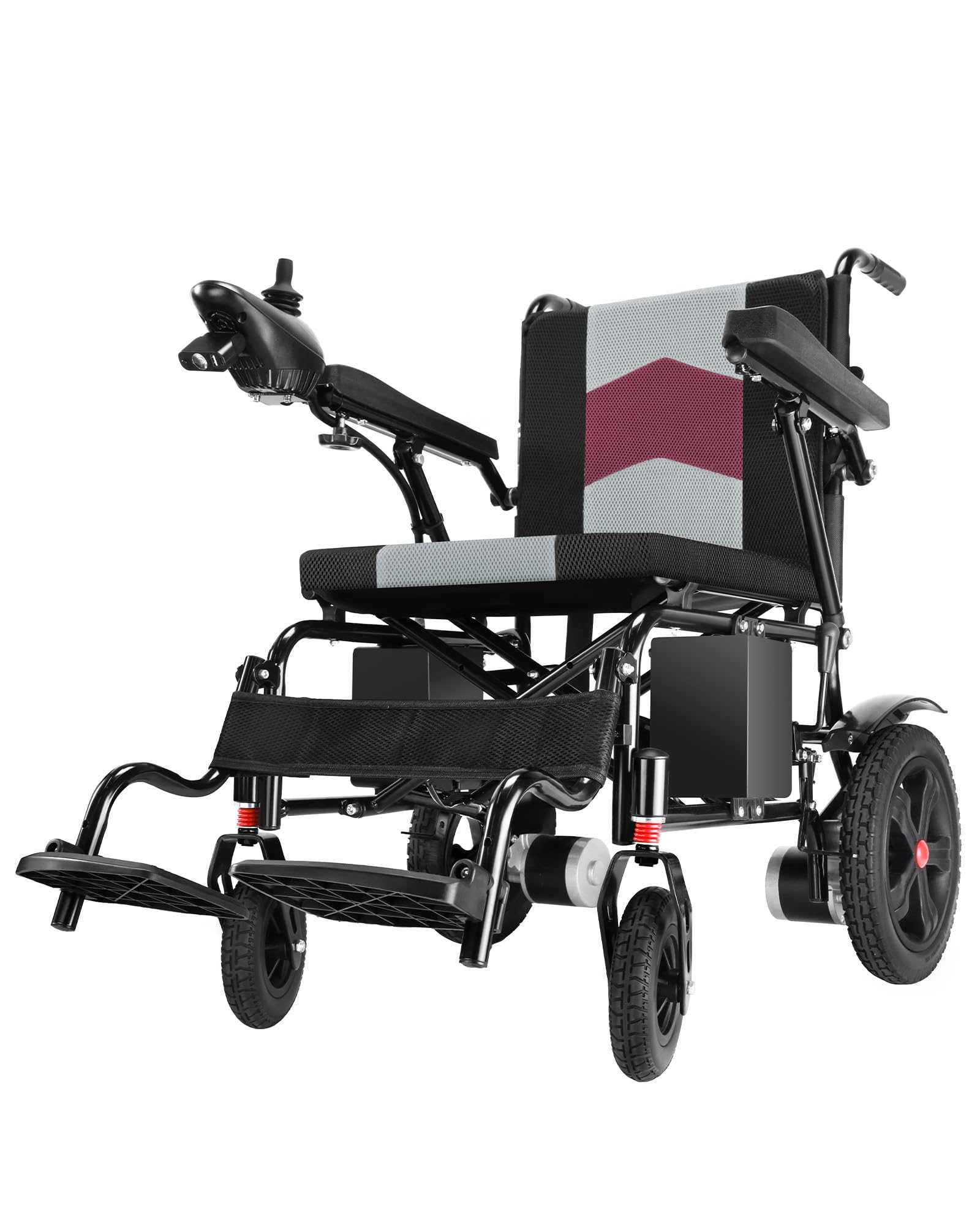 19“ Wide Seat Foldable Power Wheelchairs for Adults, 330LBCapacity (Red)