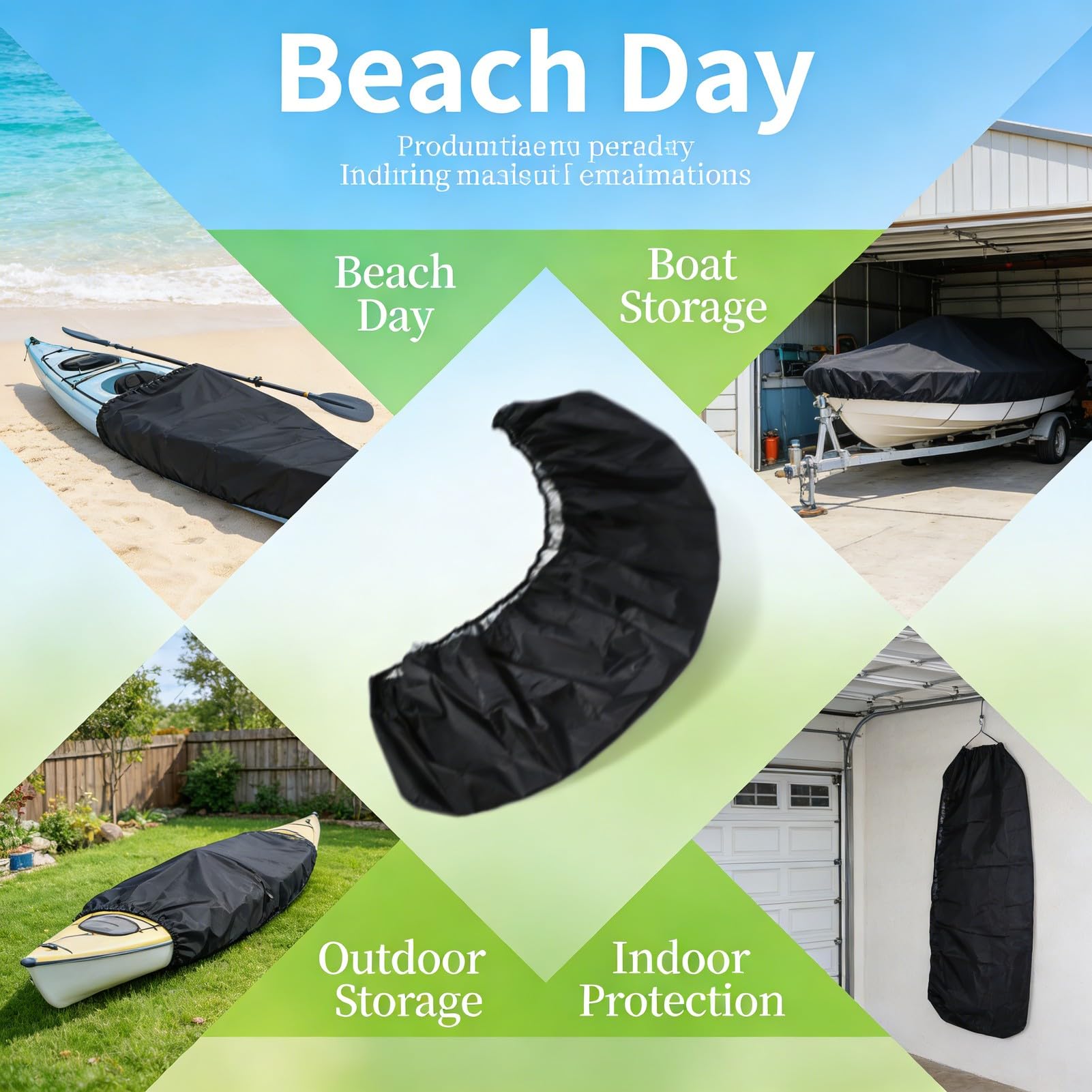 Anka Ruderboot Persenning aus Stoff, wasserdicht schwarz 2,6 - - UV - Schutz, staubdicht, langlebig für Boots - und Motorabdeckungen (4,1-4,5 m)