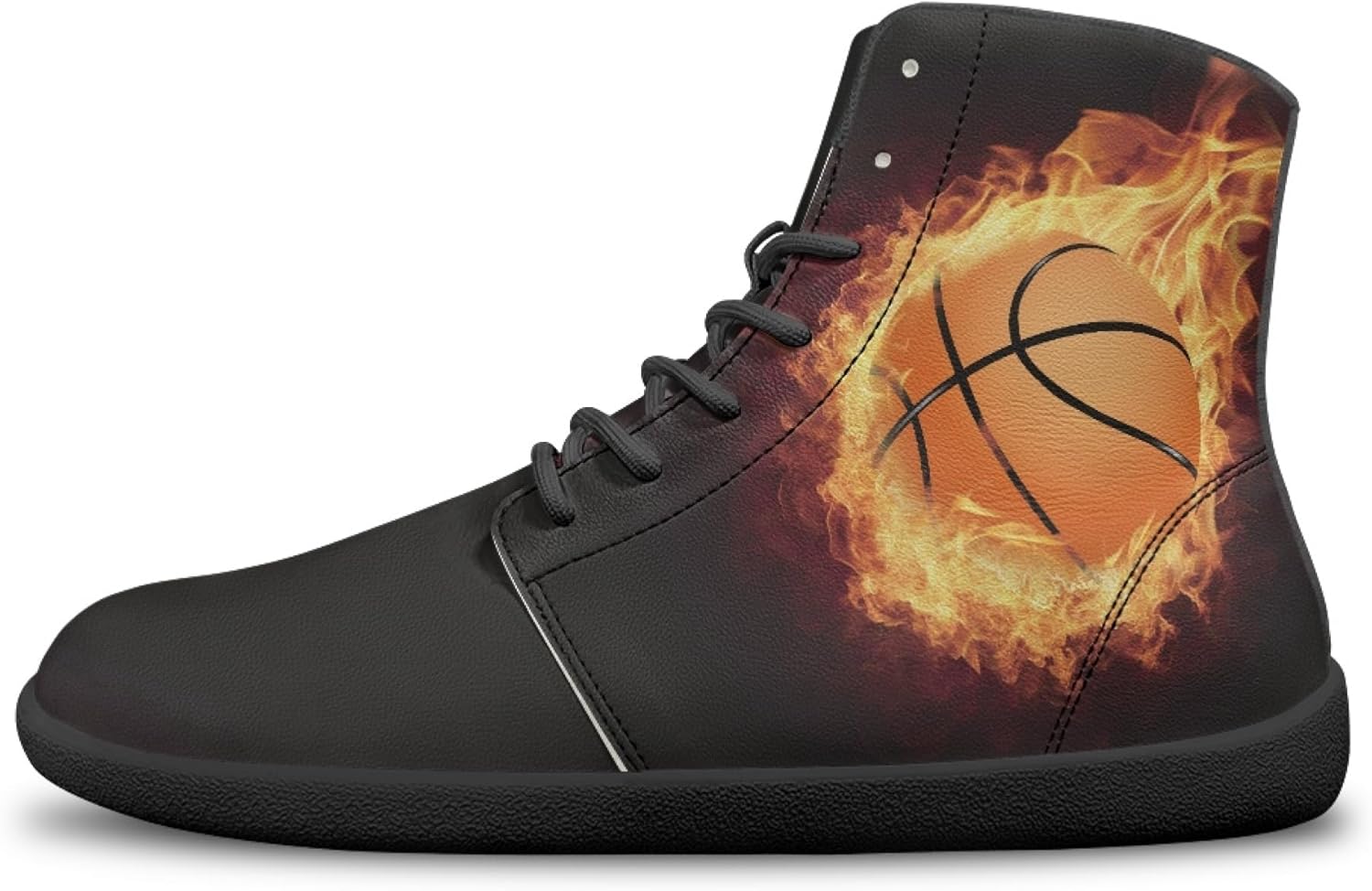 Novelty Print High Top Sneakers Shoes for Men Women Casual Lace up Barefoot Shoes