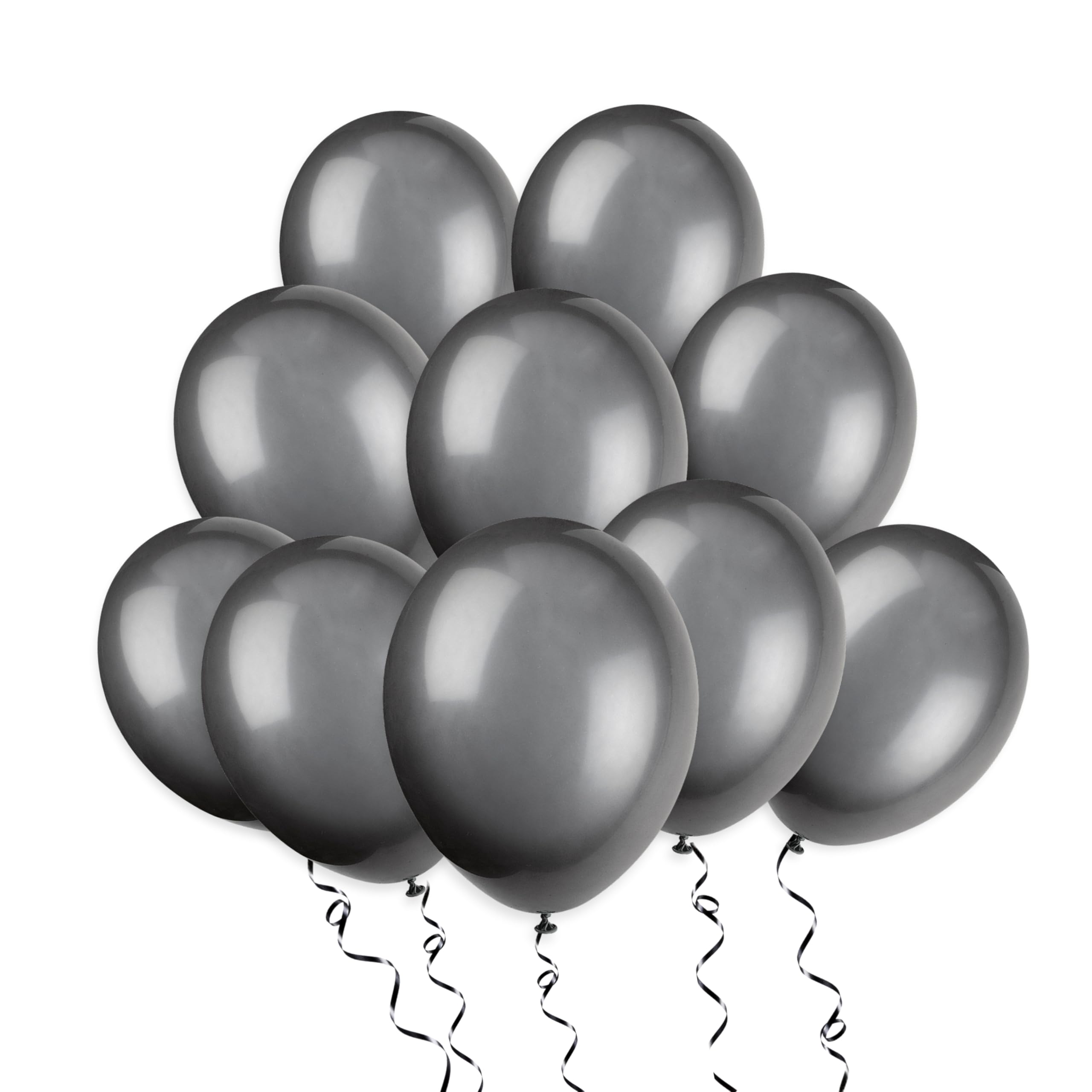 Phantom Black Premium Latex Balloons (30cm) Pack of 10 - Party Decorations for Celebrations and Events