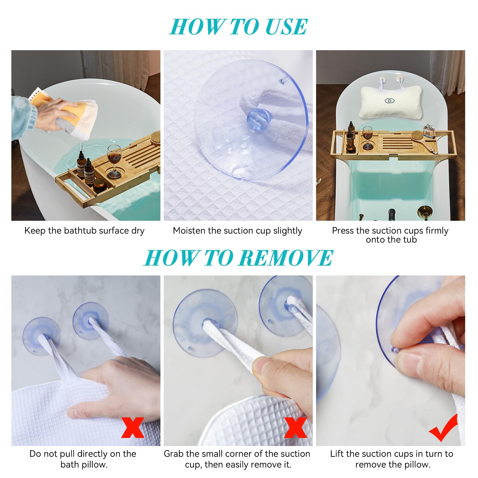 YUET Almohadas de baño para la Cabeza y el Cuello con ventosas, Impermeables, Antideslizantes, cojín de baño Premium, reposacabezas ergonómico y Respaldo con Caja de Regalo Blanco