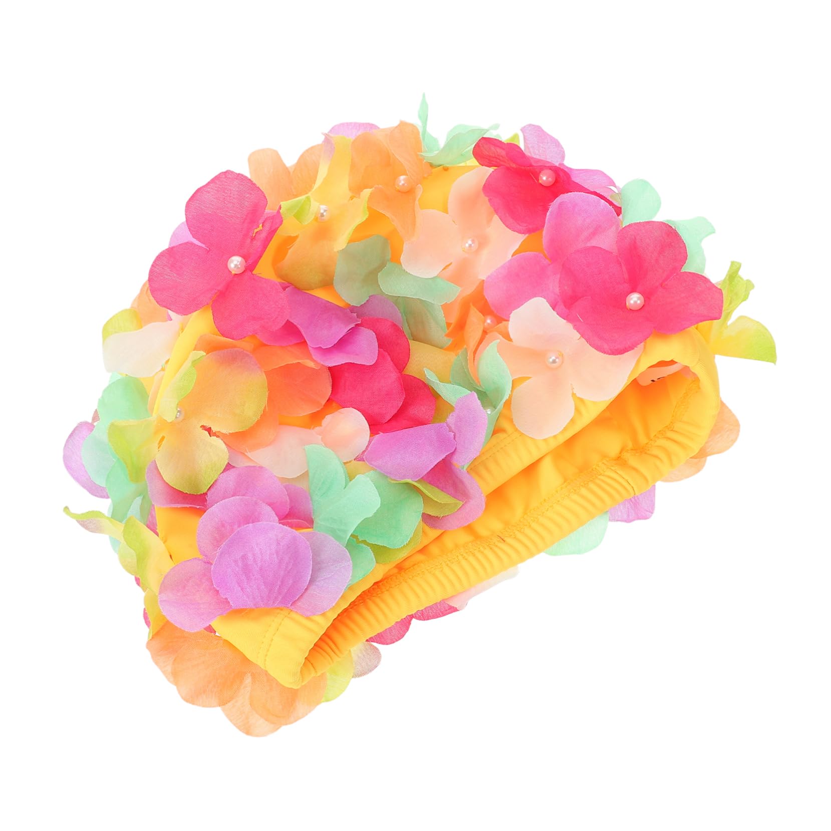 Toyvian Grand Bonnet de Bain Cheveux de Bain Chapeaux de Bain Femmes Piscine Bonnet de Bain élastique Bonnets de Bain pour la Natation Bonnets de Bain à Fleurs Nylon