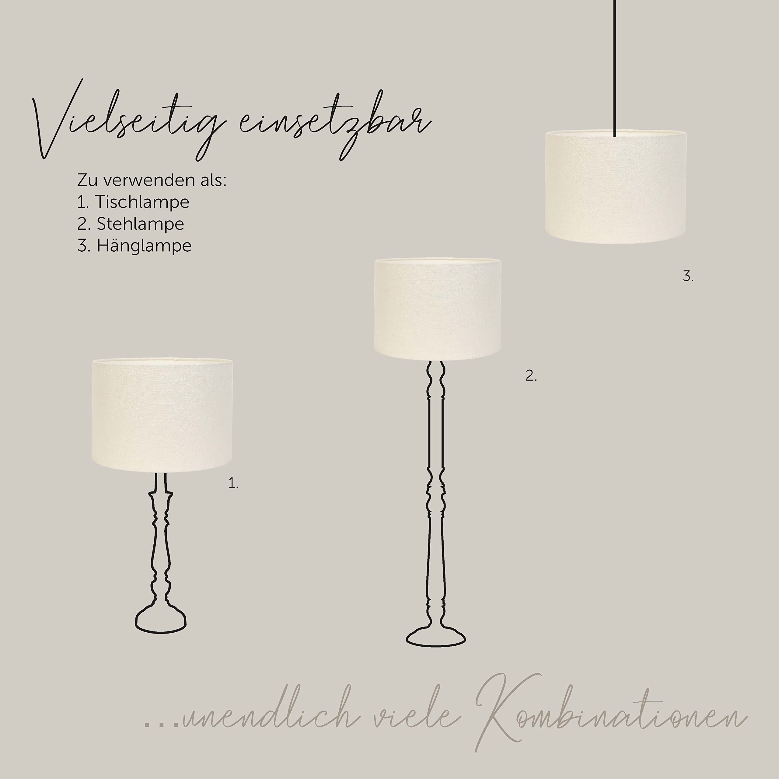 Light & Living Lampenschirm Zylinder Livigno - Eiweiß - Ø40x30cm | Zylinder - Klassisch, Ländlich - Textilien