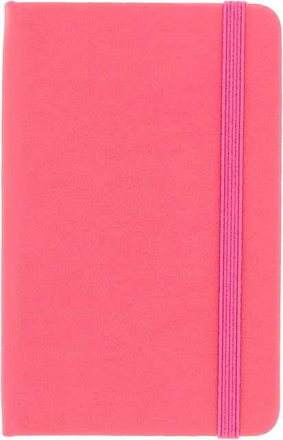 A6 Notebook - Pink Small Pocket Notepad Classic - Lined PU Leather - Date Diary Organiser to do List