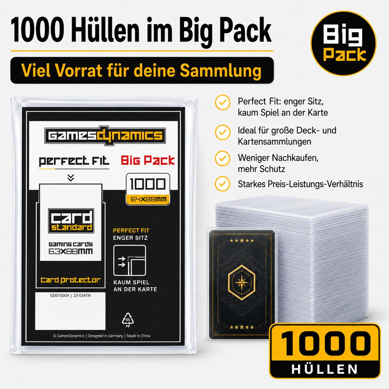 Perfect Fit Sleeves Lot de 100 pochettes transparentes pour cartes de taille standard sans acide sans PVC