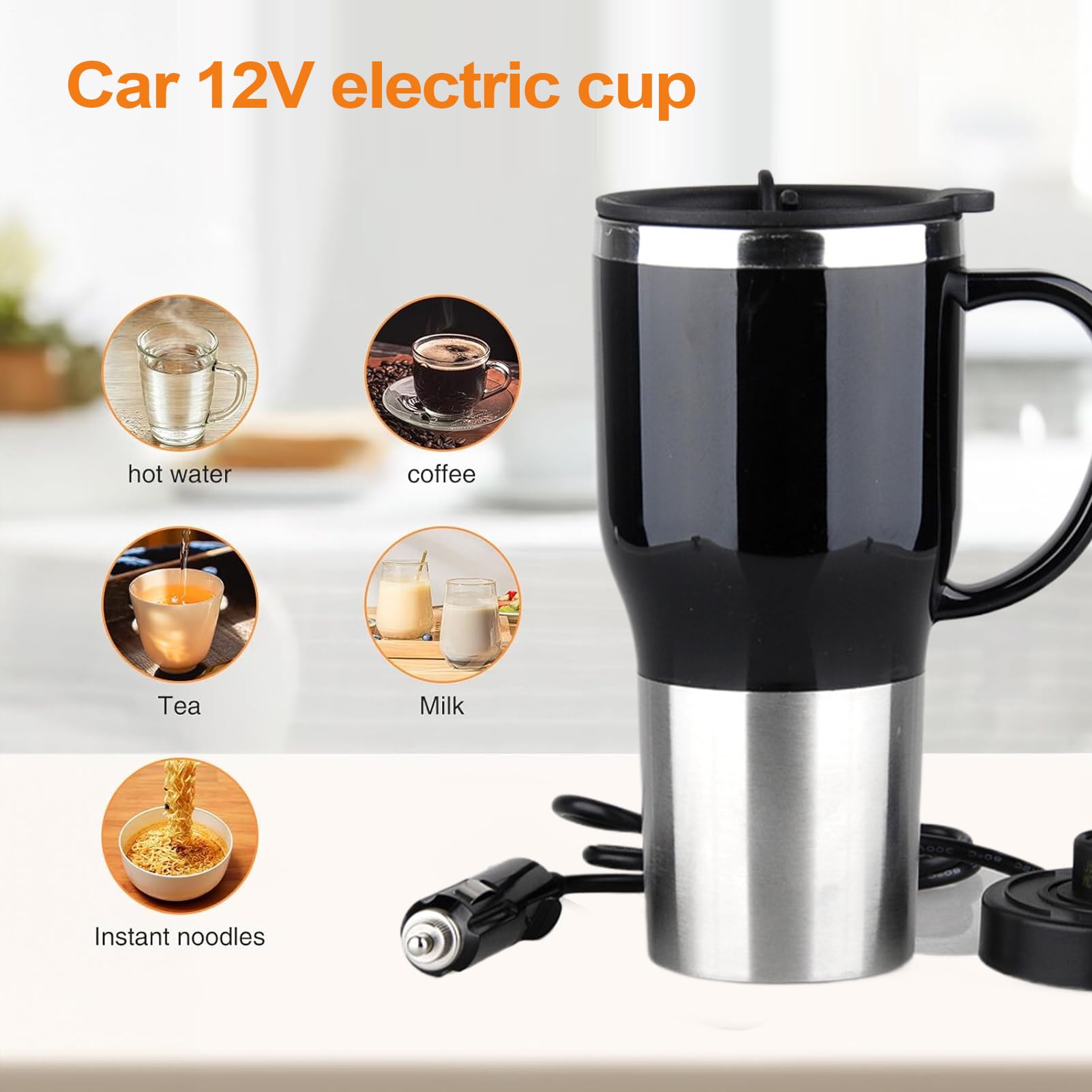 Taza de viaje con calefacción, Hervidor eléctrico para coche | Calentador