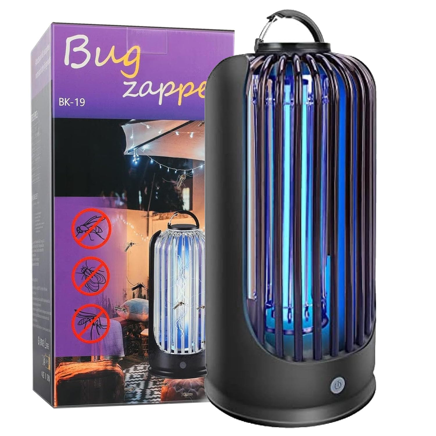 FUIN Bug Zapper Outdoor, 2000V USB Mosquito Zapper, Waterproof Insects Killer Indoor, Mosquito Trap with Hanging Handle for Home, Backyard, Patio,Camping, Courtyard, Patio