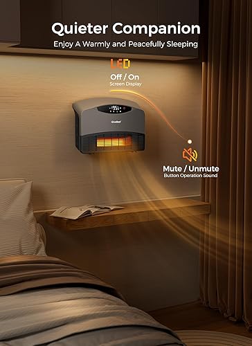 Miniatura 6 de GiveBest Calentador de pared inteligente para uso en interiores, calentador eléctrico de 1500 W, funciona con Alexa, termostato ajustable, control