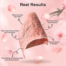 Yovanpur Hard Wax for Hair Removal, Rose Pink Wax Beads for Sensitive Skin and Brazilian Waxing, 10.5 Ounce/bag with 10pcs Wax Sticks