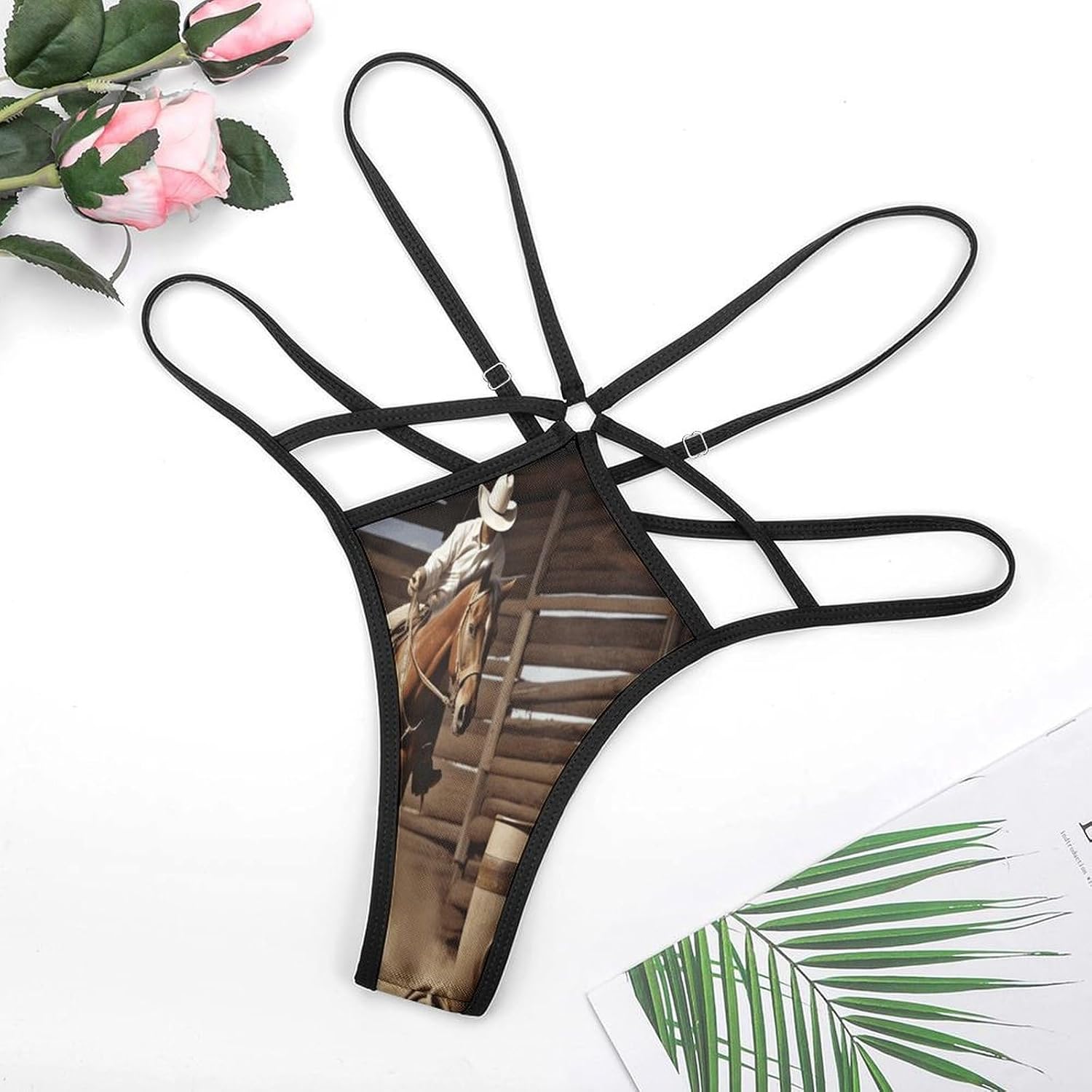 Women's Sexy G-String Thong Panties, Sheer Mesh T-back Underpants | American West Rodeo Breathable Stretchy Low Rise Underwear, Comfort Soft No Show Panties for Date Night, 3X-Large