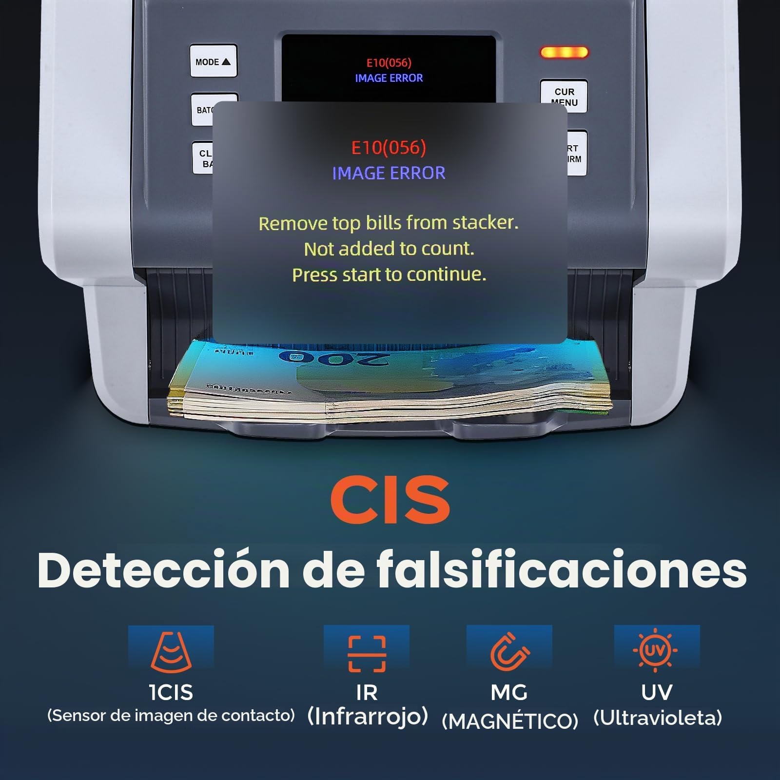Bonvoisin Contador Profesional de Billetes, Recuento de Valores de Denominaciones Mixtas, Contadora de Billetes con Detección de Billetes Falsos 1CIS/UV/IR/MG, Pantalla Táctil, 1500 Billetes/Min