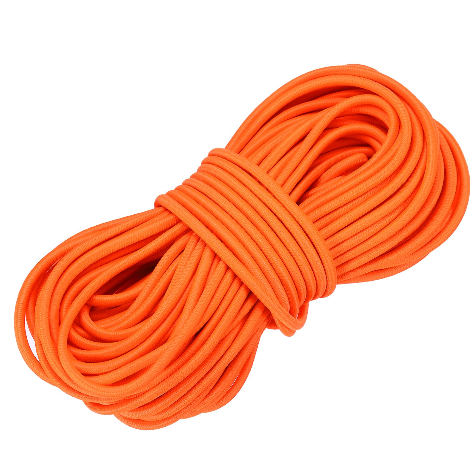 PATIKIL Elastic Bungee Cord, 3mm x 15m Heavy Duty Polyester Bungee Shock Cords Kayak Stretch String Rope for Kayak Strap Tarp Tie Boating Tent Camping DIY Craft, Fluorescent Orange