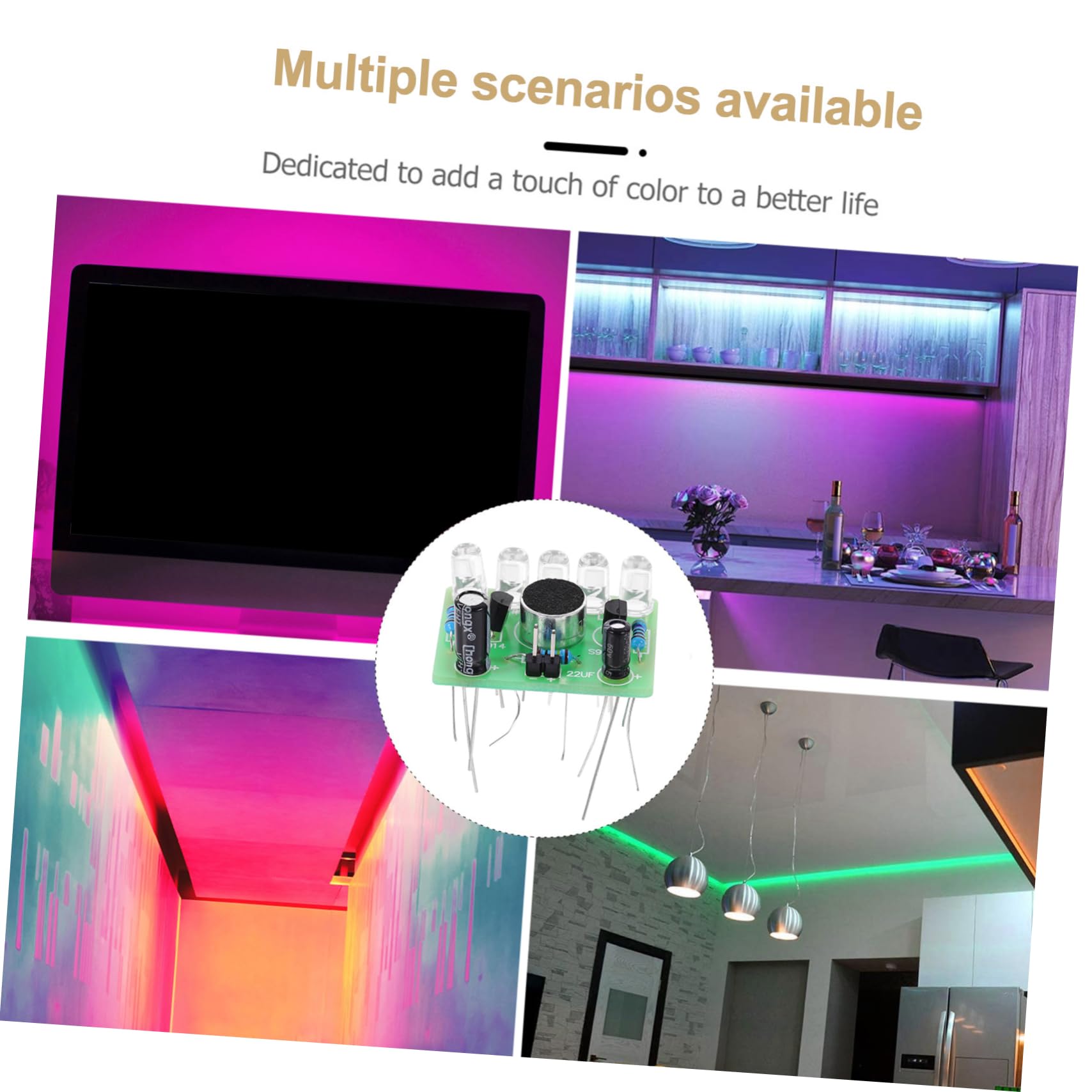 Uonlytech - Module Acoustique LED - Module Clignotant LED lumière Flash Lustre LED DIY Respirer des pièces légères Module de pièces de Lampe Clignotante LED Tons de Terre dirigé Positionner