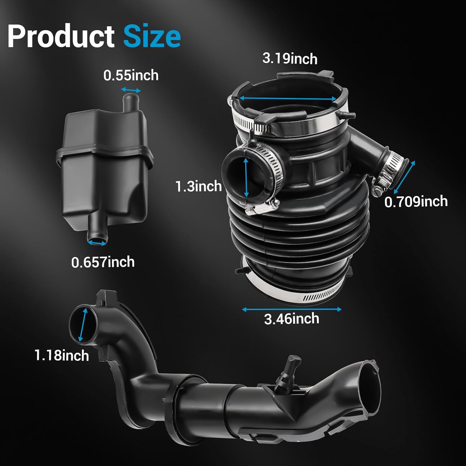 Engine Air Intake Hose Compatible with 2009-2015 Nissan Maxima 3.5L V6 Replaces 16576-9N00C, 16576-9N00D, 16576-9N00E 696-169
