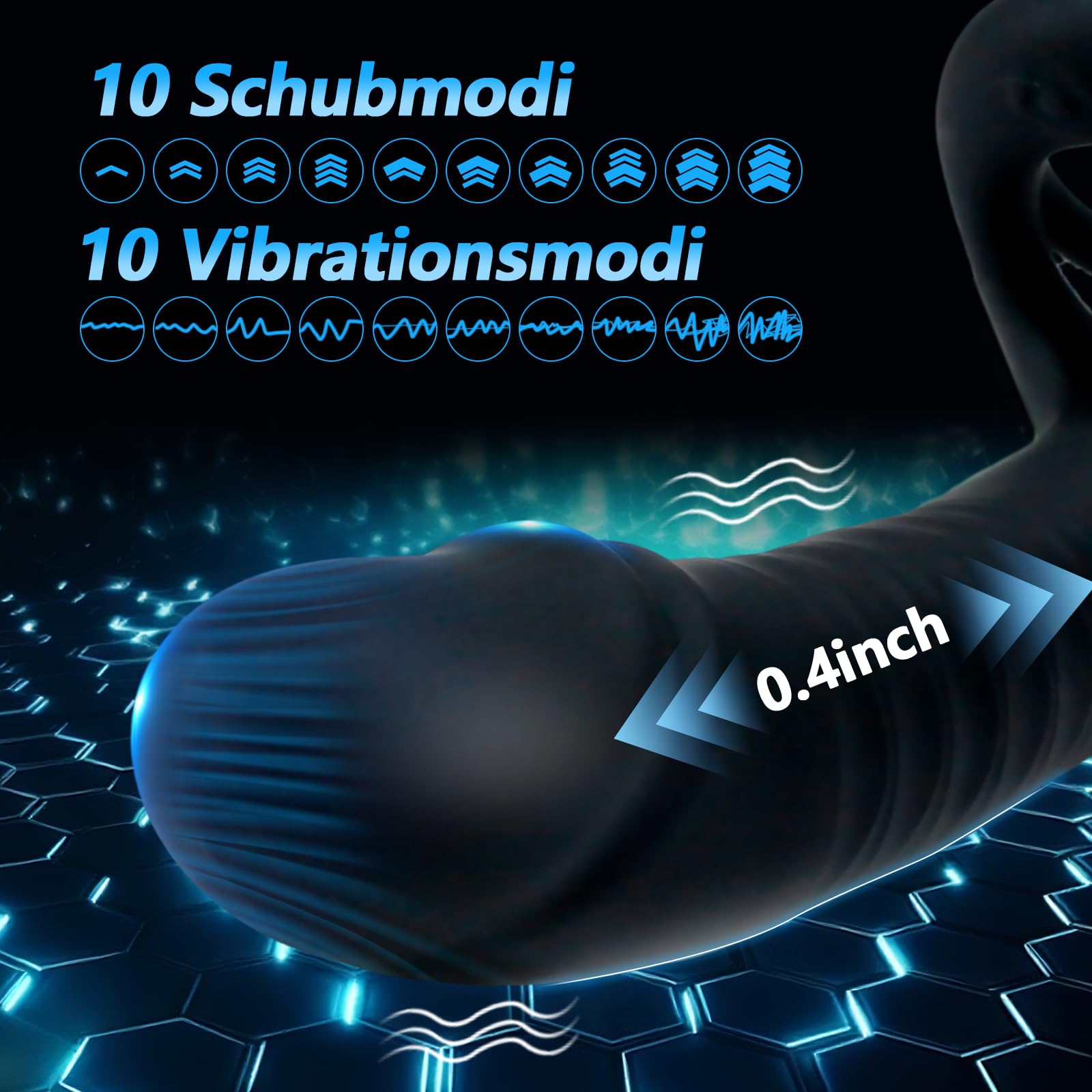 3 IN 1 Vibratore Anale con Anello, Vibratore Anale Dildo, Stimolatore Prostata Anal Plug Sex Toys 10 Modalità di Spinta e Vibrazione Doppio Penetratore Sex Toys con Telecomando per la Coppia