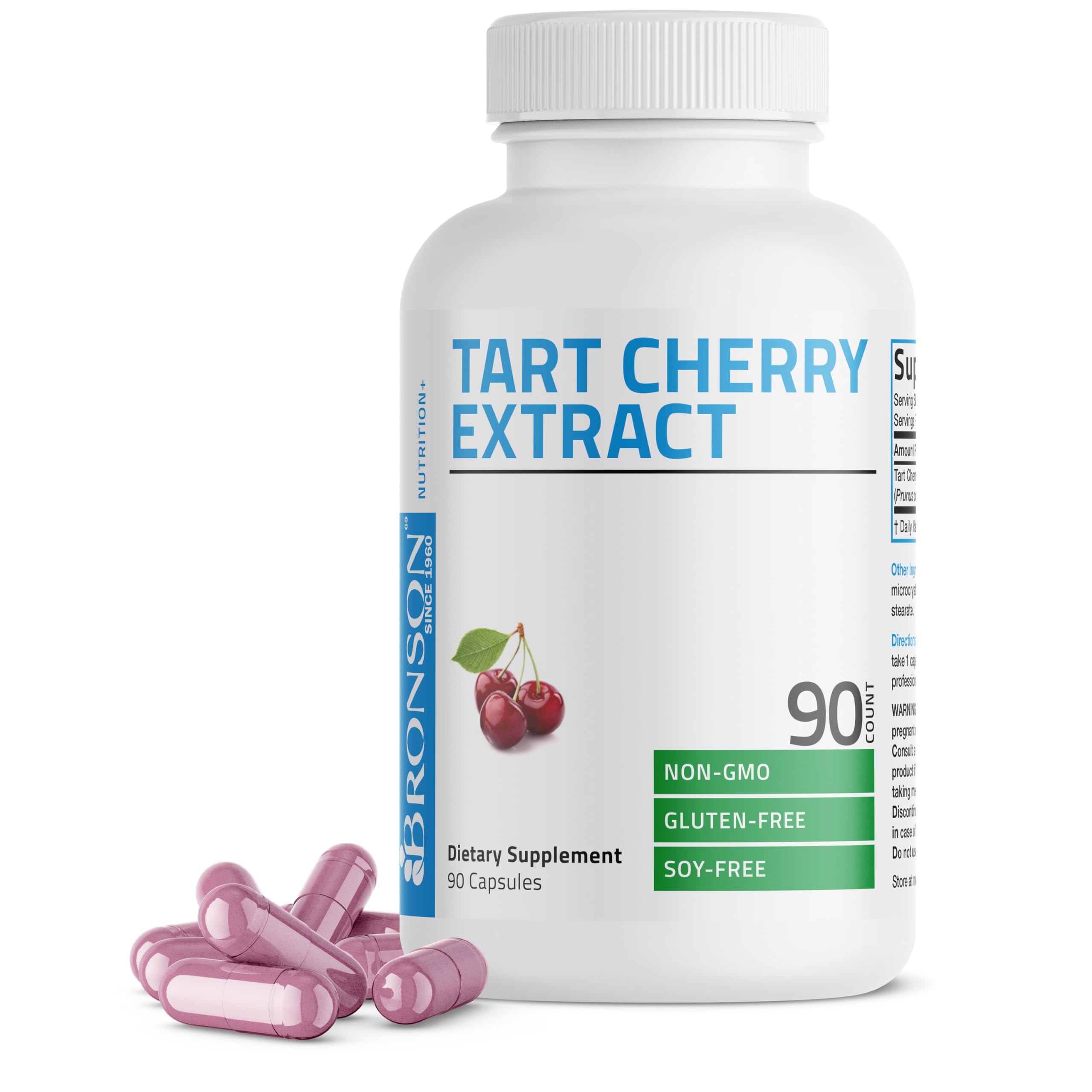 Bronson Tart Cherry Extract for Joint Support, 90 Vegetarian Capsules 90 Count (Pack of 1)
