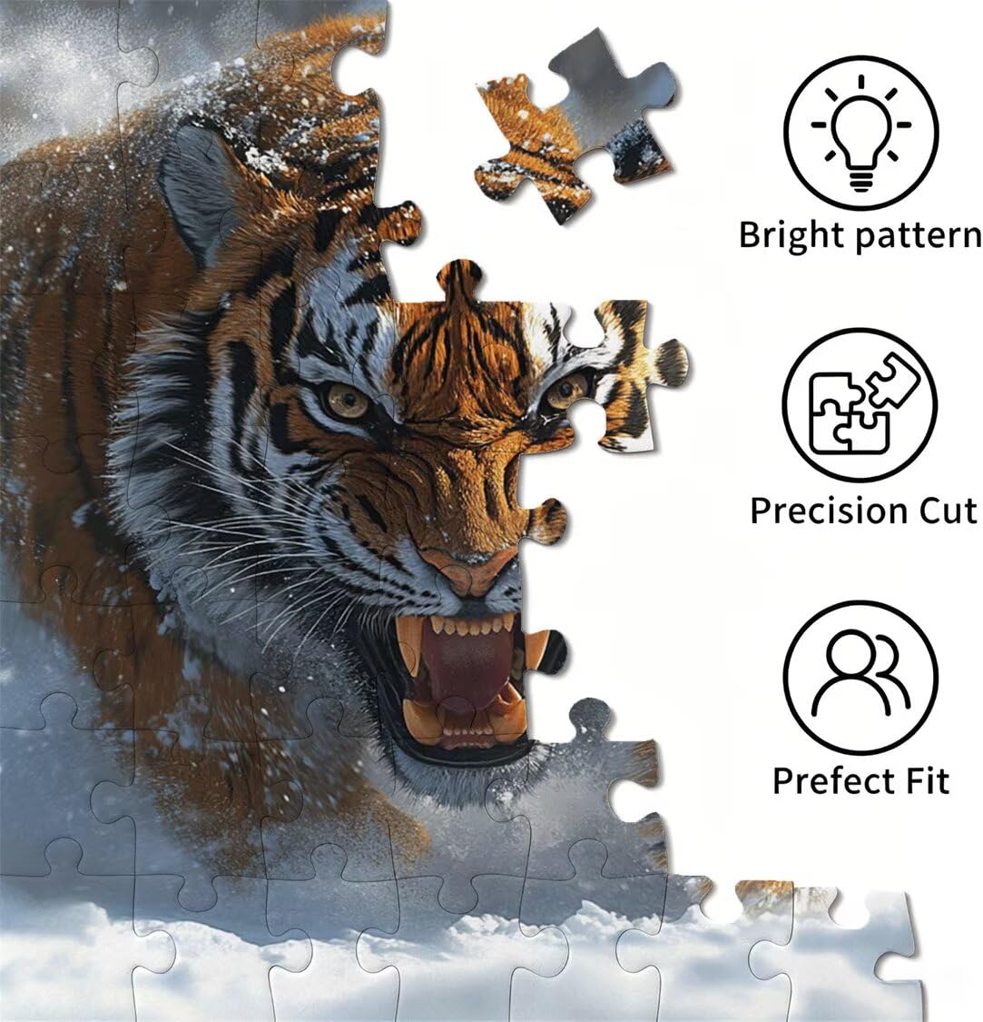 5000 sztuk puzzli dla dorosłych, gry rodzinne, tygrys śnieg, n-379