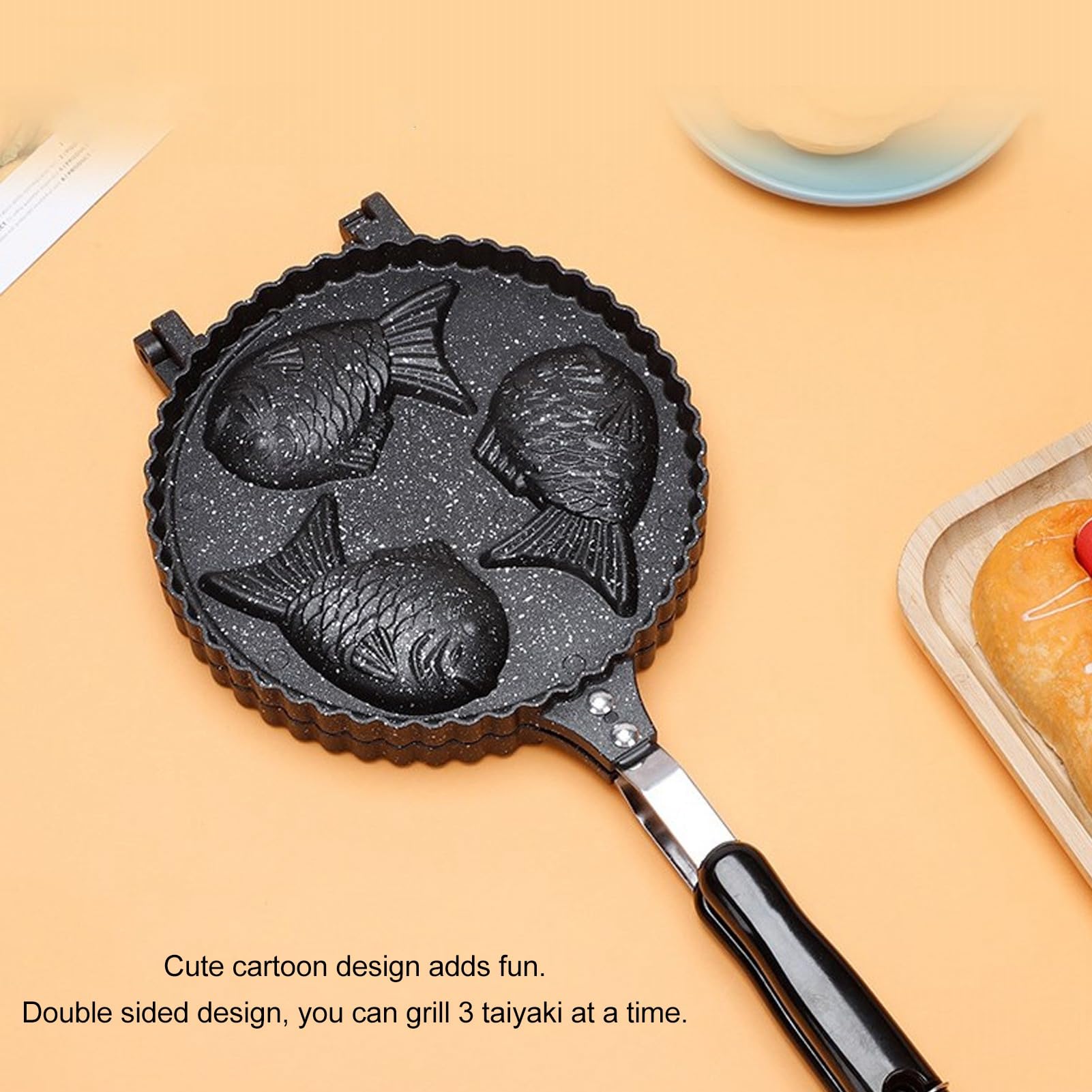 Taiyaki Double Poêle Japonaise à Crêpes En Forme De Poisson, Moule à Gaufres, Moule à Crêpes En Forme De Poisson, Moule à Gâteau, Machine à Pain, Moule à Double Poêle, Cuisine Maison, Machine à Gâteau