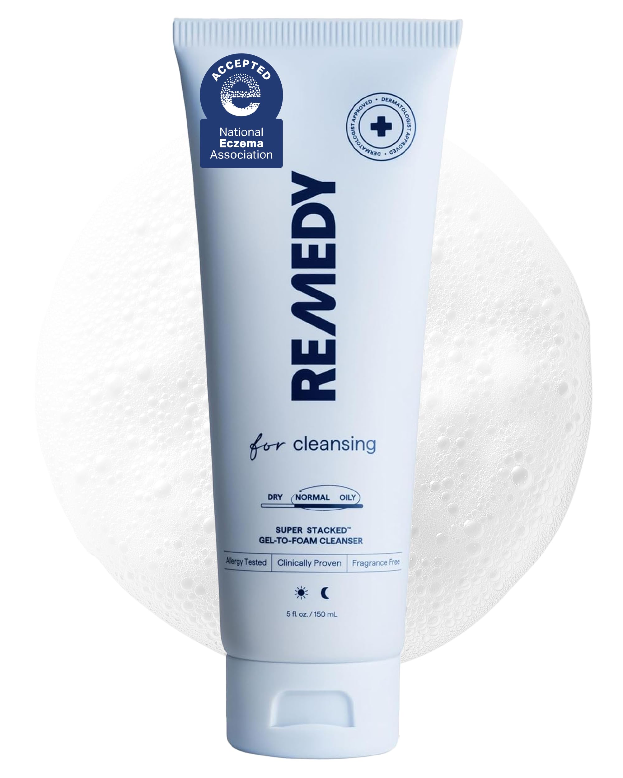 Remedy for Lightweight Cleansing | Gel to Foam Cleanser for Normal to Oily Skin | 0.5% Salicylic Acid, Ceramide NP, Niacinamide, Green Tea | By