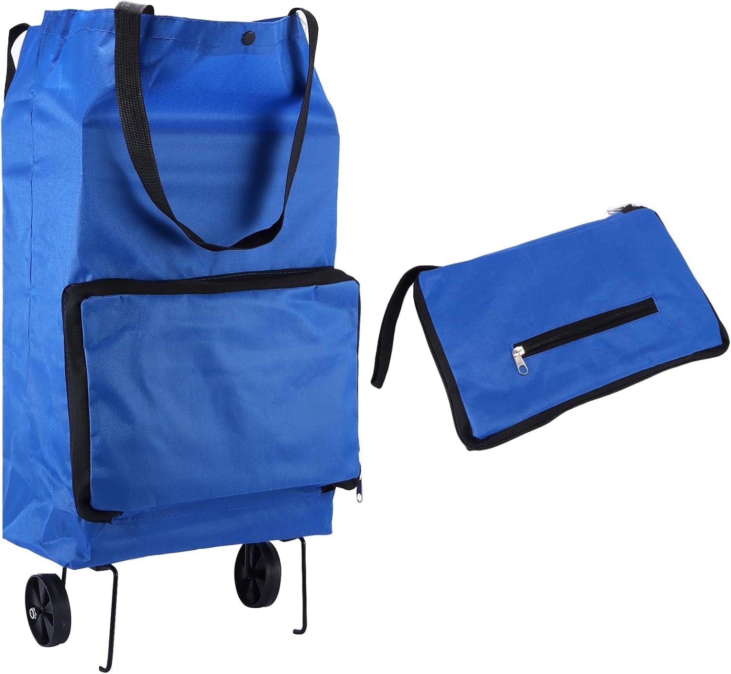 Foldable Shopping Trolley, Reusable Shopping Bag on Wheels, Oxford Fabric Waterproof Folding