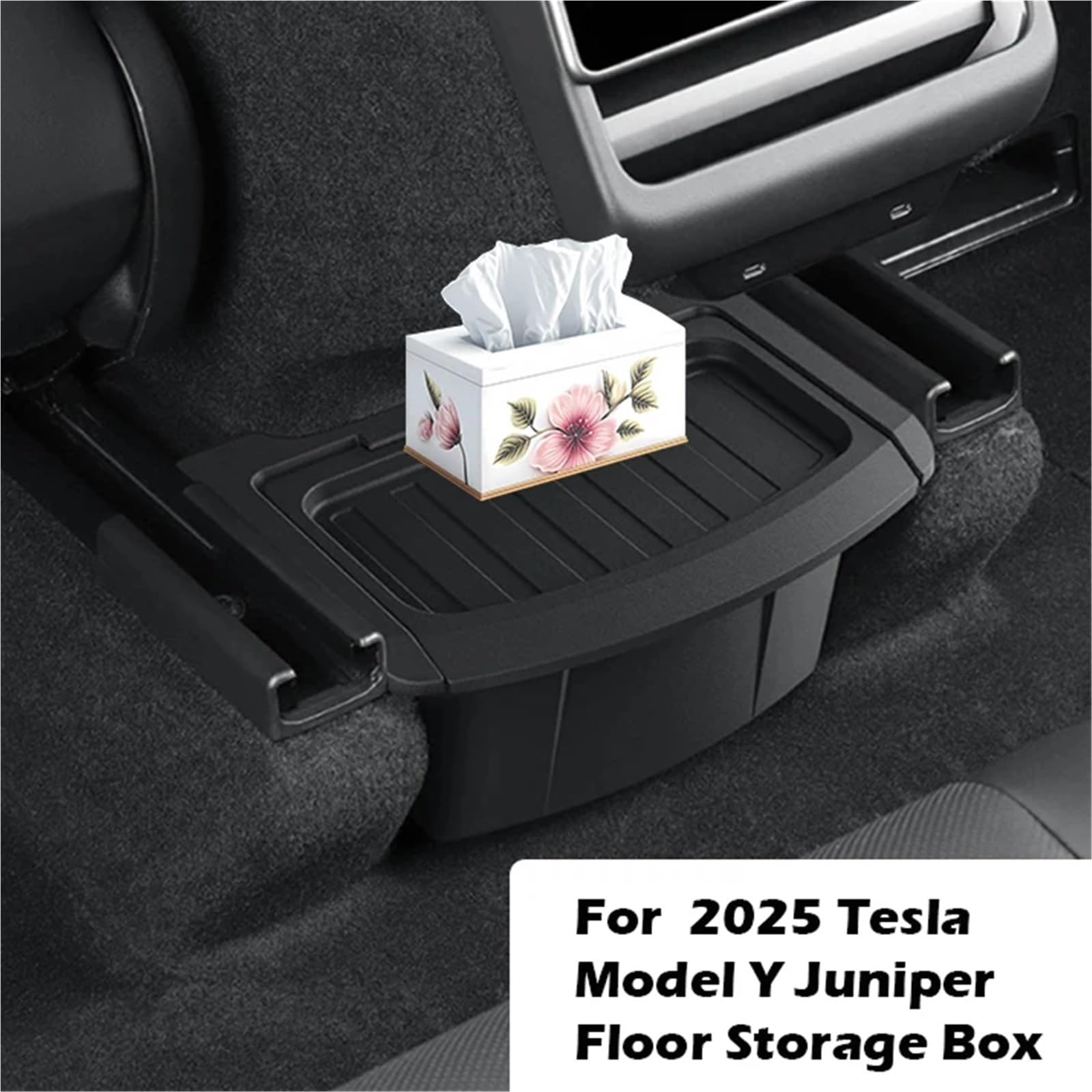 Apoyabrazos para coche Para Tesla Model Y Asientos Traseros Consola Central Caja Almacenamiento Piso TPE(Type B)