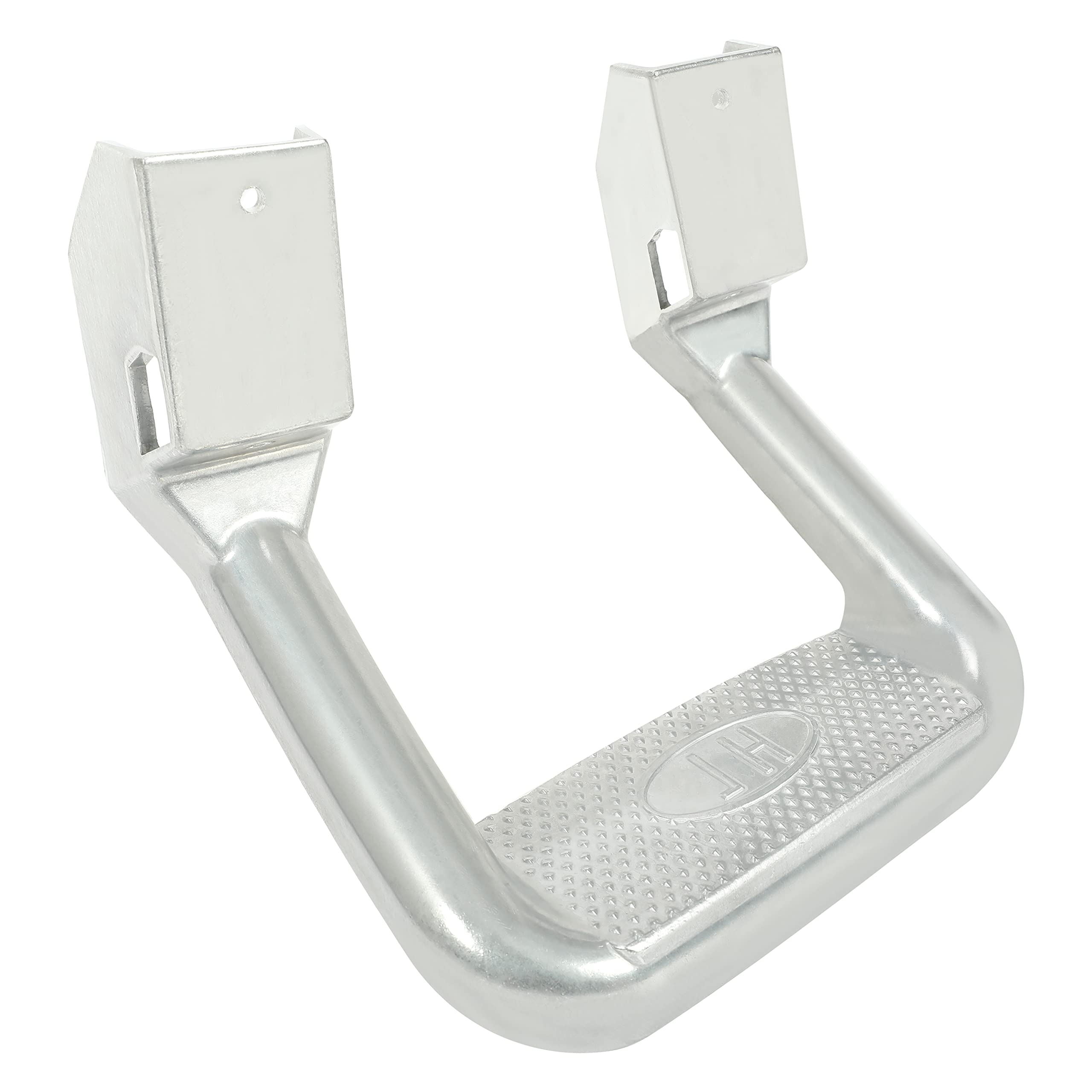 HECASA Universal 2 Pcs Side Hoop Step Compatible with Pickup Truck SUV Minivan Aluminum Polishing Silvery