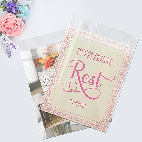 Miniatura 5 de AUEAR Paquete de 100 fundas de plástico transparente de 8 x 10 pulgadas, sin ácidos, bolsas resellables de cristal de 1.6 mil para impresiones y