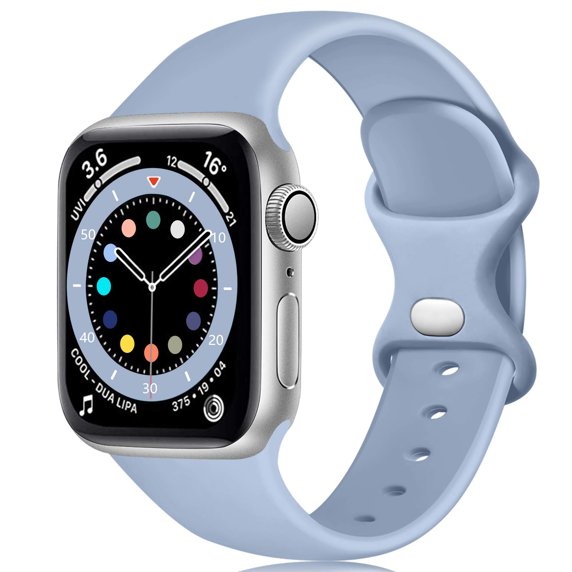 Epova Silicone Strap Compatible with Apple Watch Strap 40mm 38mm 41mm 42mm, Replacement Straps for iWatch SE 3 Series 11 10 9 8 7 6 5 4 3 2 1, Black, Small — view 8
