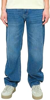 VICTORIOUS Men's Essential Baggy Wide Denim Jeans DL999 Indigo