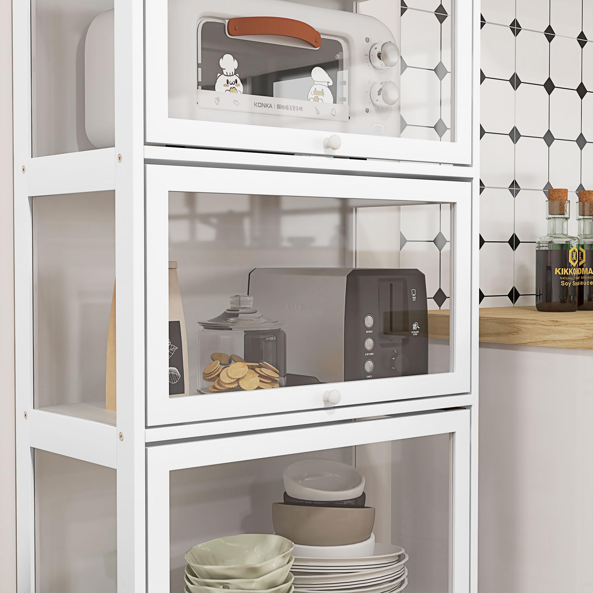 HOMCOM Vitrina de Coleccionista de 4 Niveles Armario Auxiliar con Puertas Abatibles de Acrílico Anti-vuelco Vitrina para Estudio Dormitorio Oficina 59x30x139 cm Blanco