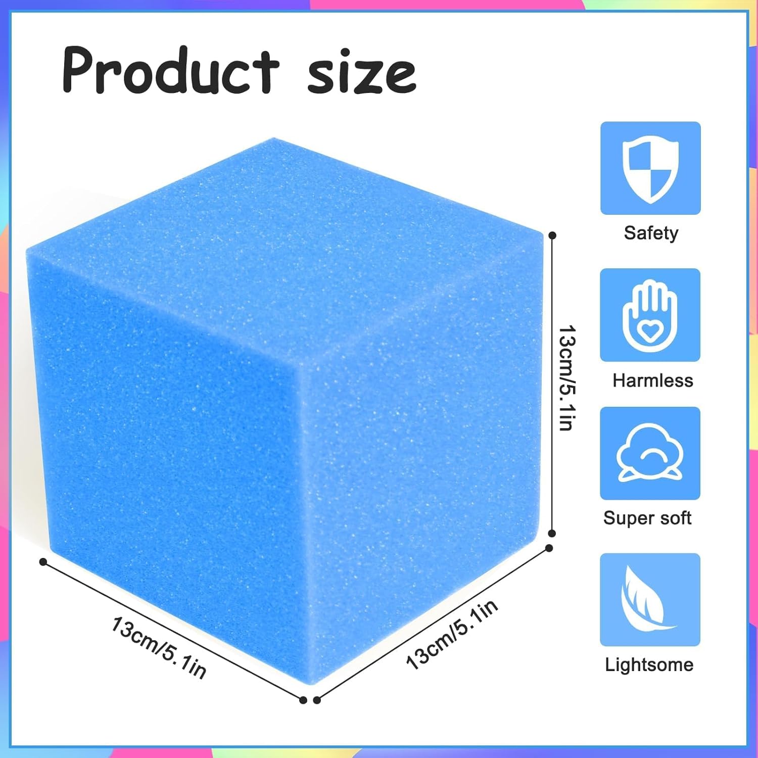 TRENDBOX 48 PCS 5" x 5" x 5" Foam Pit Blocks Sponge Cubes Foam Pit Cubes Sponge Blocks for Amusement Park, Gymnastics, Freerunning and Parkour Courses - Dark Blue (New)